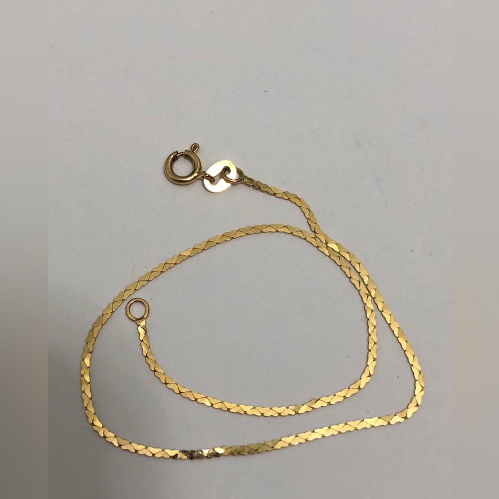 Vintage 14k Yellow Gold flat bracelet  Size 7